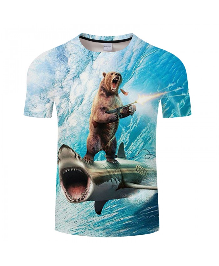 Shark 3D Bear T shirt Men t-shirt Funny tshirt Groot Tee Streatwear Tops Summer Camiseta Short Sleeve Unisex DropShip
