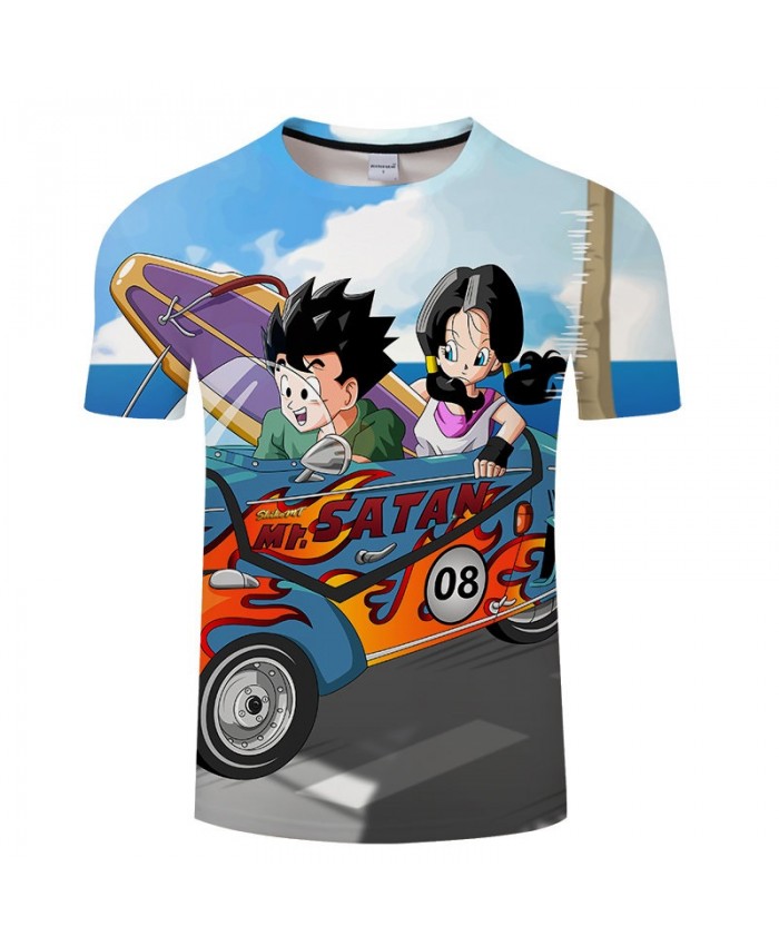 Sitting By Car Cartoon Goku Dragon Ball 3D Print tshirt Men tshirt Summer Casual Short Sleeve Male O-neck Drop Ship