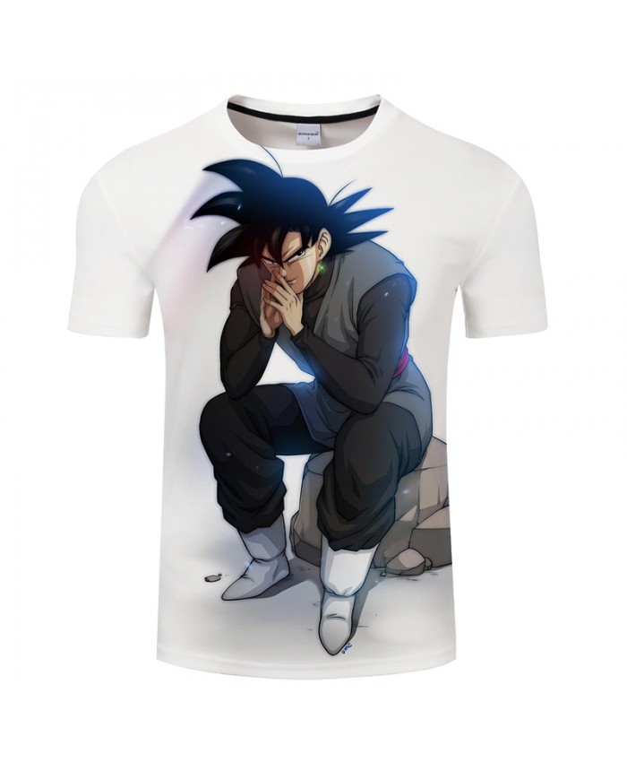 Sitting Goku White Goku 3D Print T shirt Men Summer Casual Short Sleeve Tops&Tees Tshirts Dragon Ball Drop Ship Hot
