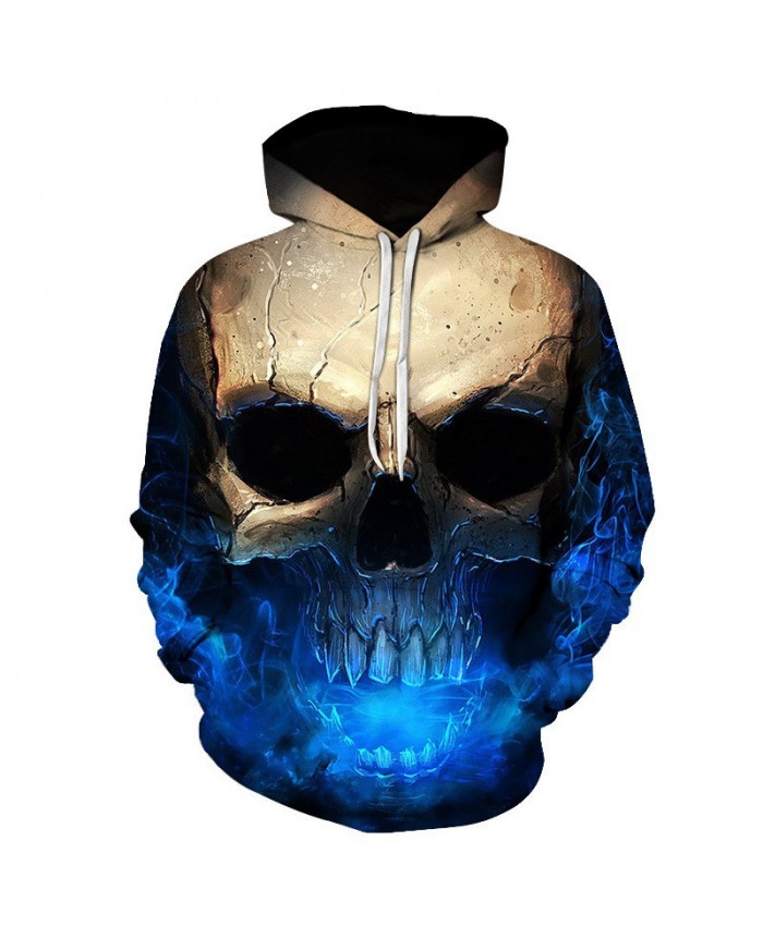 Skull Printing Coll Hoodies Blue Star Street Hip-Hop Sweatshirt Tracksuit Pullover Hooded Sweatshirt