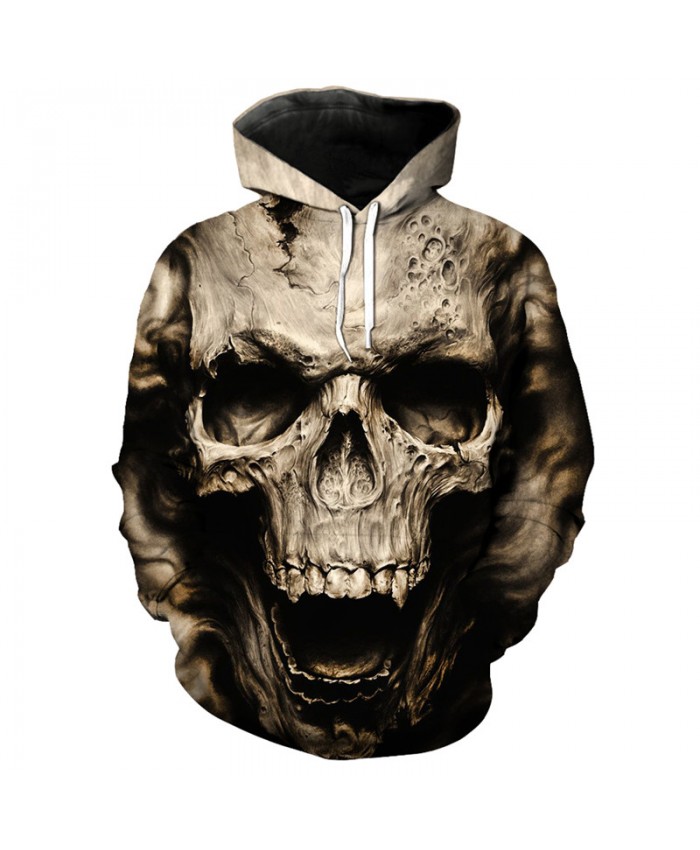 Skull Series Fashion Hooded Sweatshirt Hip hop Streetwear Skull Printed Pullover Tracksuit Pullover Hooded Sweatshirt