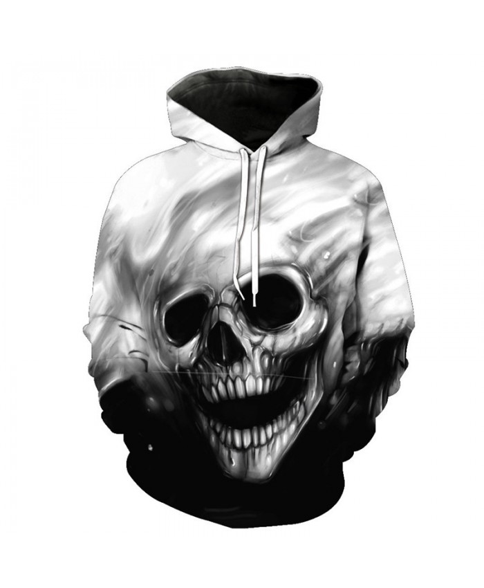 Skull Style Fashion Men's Hooded Sweatshirt Smile Skull Hot Selling Pullovers Tracksuit Pullover Hooded Sweatshirt