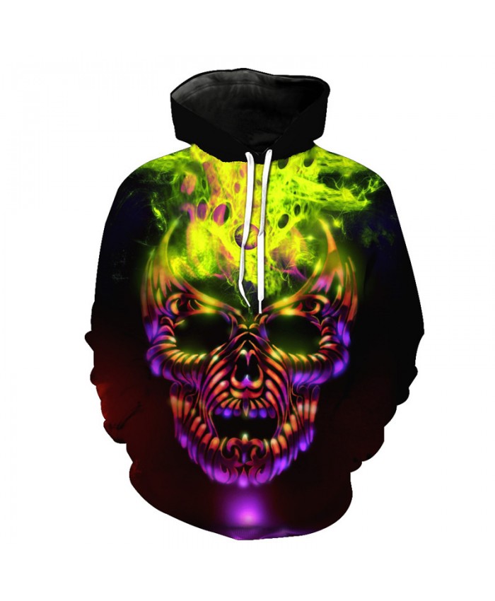 Skull Style Hoodie Poisonous Skull Print Mens Pullover Tracksuit Pullover Hooded Sweatshirt