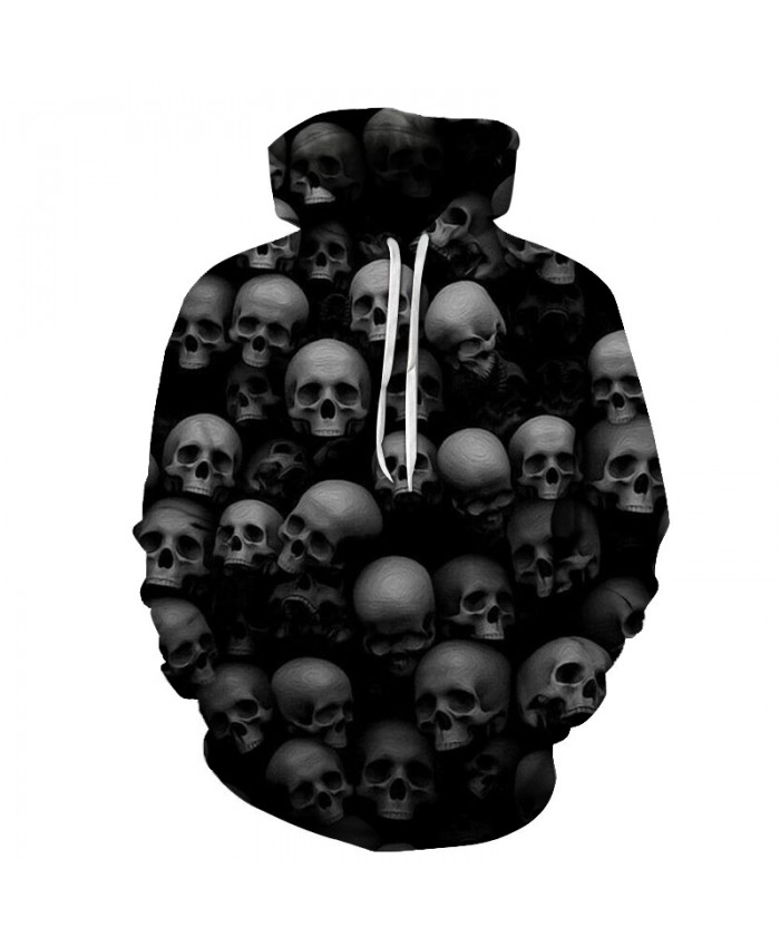 Skulls 2021 Mens Hoodies 3D Black Hoody Sweatshirt Autumn Fall Tracksuit Pullover Unisex Cloth Drop Ship