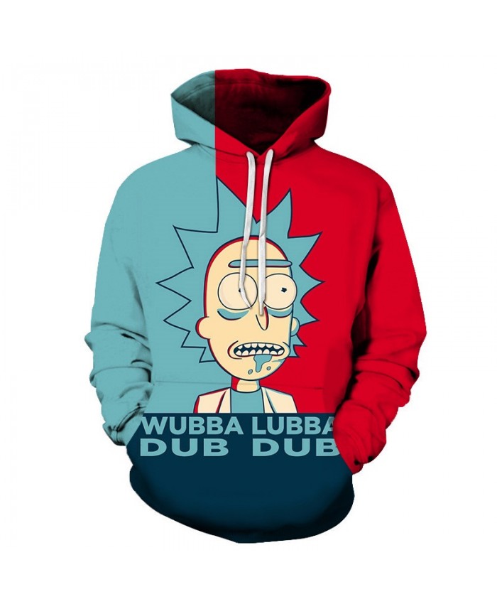 Slobber Rick And Morty 3D Print Men Pullover Sweatshirt Mens Custom Pullover Hoodie Streetwear Sweatshirt Casual