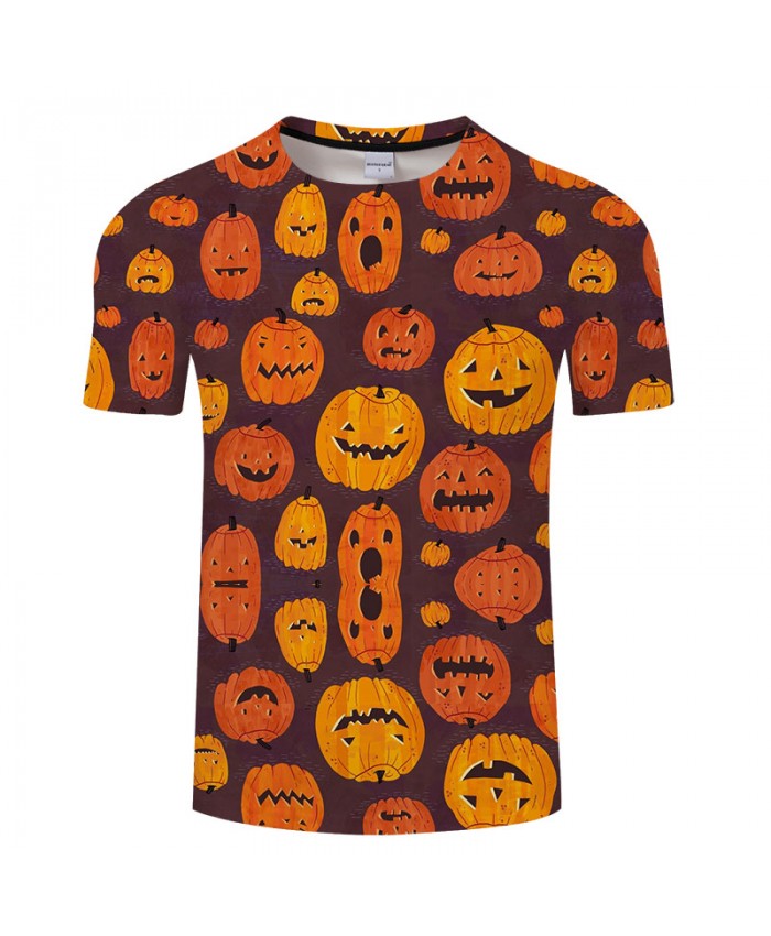 Smile Pumpkin 3D Print T shirts Men T-shirts Brand Top Tees Streetwear Summer Short Sleeve tshirt O-neck Drop Ship