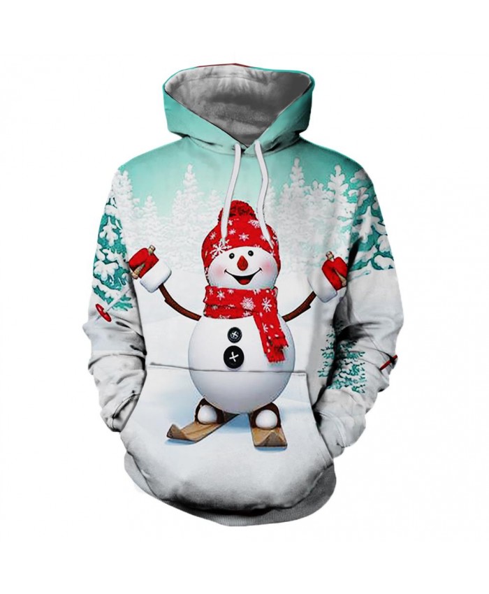 Smiling Snowman Christmas Hoodies 3D Sweatshirts Men Women Hoodie Print Couple Tracksuit Hooded Hoody Clothing