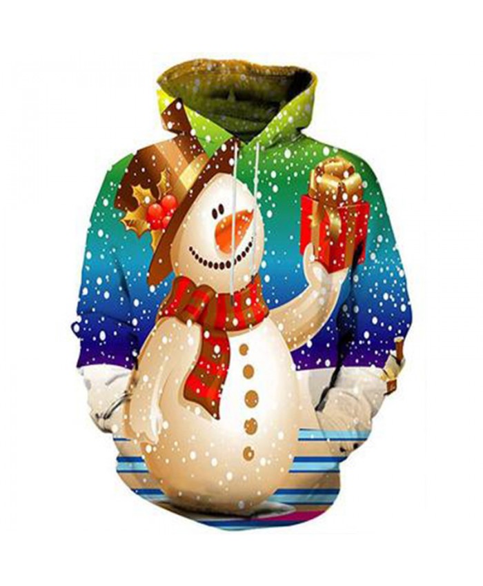 Snowman's gift Christmas Hoodies 3D Sweatshirts Men Women Hoodie Print Couple Tracksuit Hooded Hoody Clothing