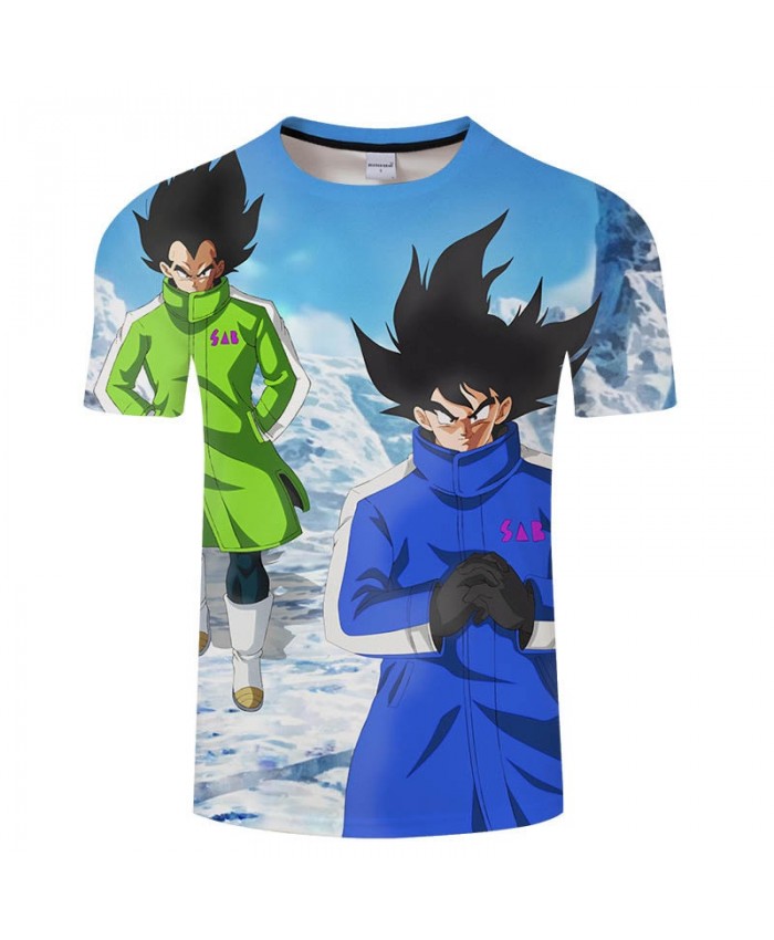 Snowy Cartoon Goku Dragon Ball 3D Print tshirt Men tshirt Casual 2021 New Short Sleeve Male O-neck Drop Ship