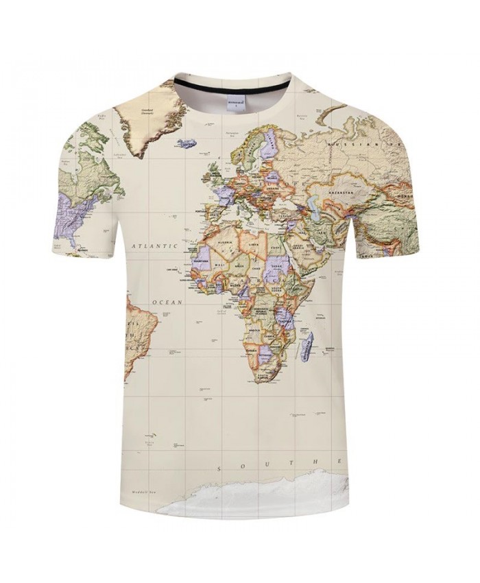 South Pole Map 3D Printed Men tshirt Mens Shirt Casual Summer Short Sleeve Male tshirt Brand Men Round Neck
