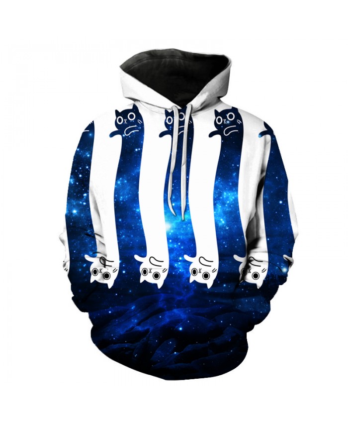 Welcome to The Cat Space Mans Long Sleeve Hoodie Casual Pocket Hooded Sweatshirt