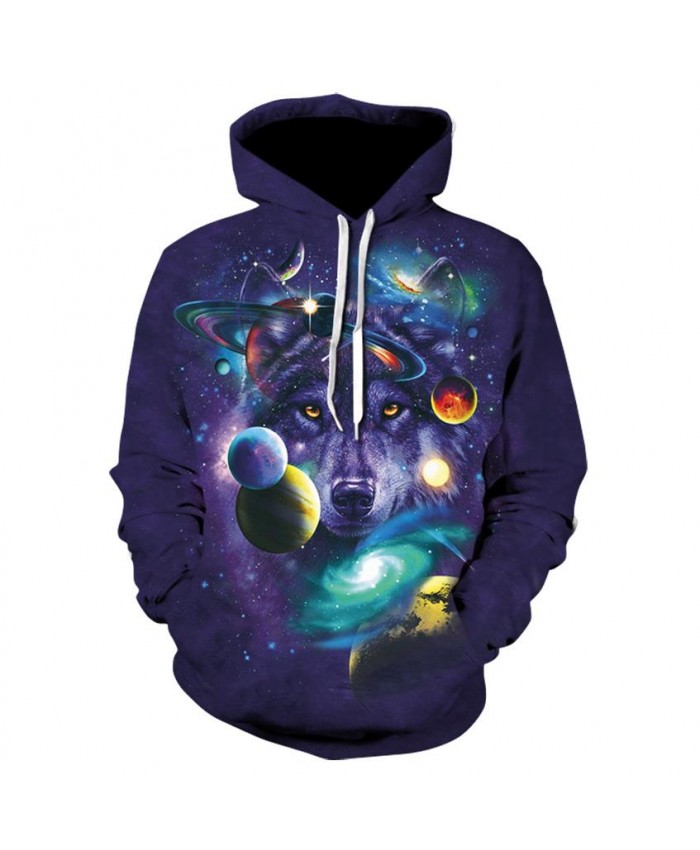 Space Galaxy Wolf Hoodie Hoodies Men Women 2021 New Fashion Spring Autumn Pullover Sweatshirts Sweat Homme 3D Tracksuit