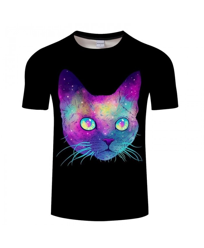 Sparkling Cat 3D Printed Men tshirt Crossfit Shirt Casual Summer Short Sleeve Male tshirt Brand Men Round Neck