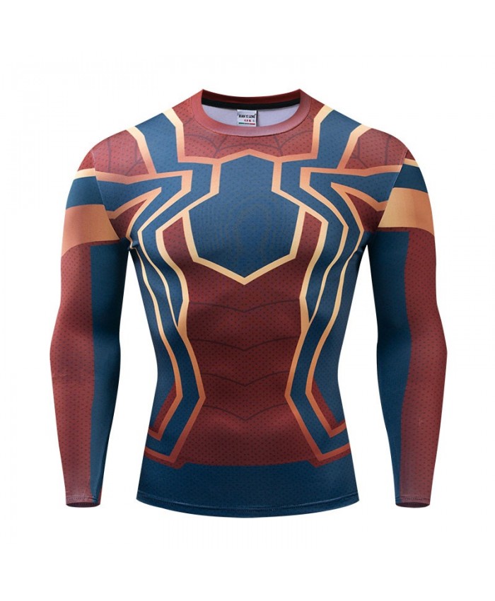 Spider man Long Sleeve Men Marvel Fitness Compression Bodybuilding Tops The Avengers 4 Long Sleeve Tee Brand
