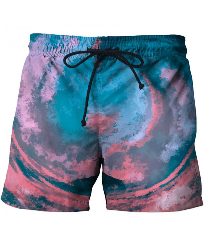 Splash Painting 3D Print Men Shorts Casual Cool Elastic Waist Men Stone Printed Beach Shorts Male Fitness Shorts