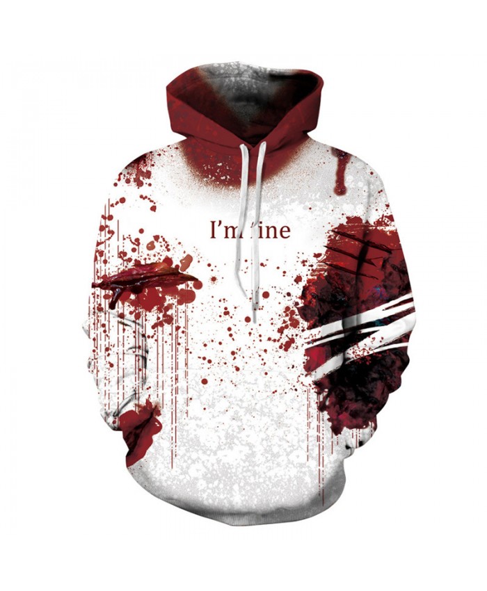Splash blood dot print Halloween series fashion streetwear cool hooded sweatshirt