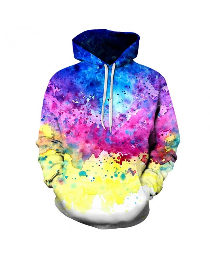 Splatter Watercolor Art Unisex Hoodie 3D Print Sweatshirts Pullover Harajuku Mens Hoody Streetwear Coat for Autumn