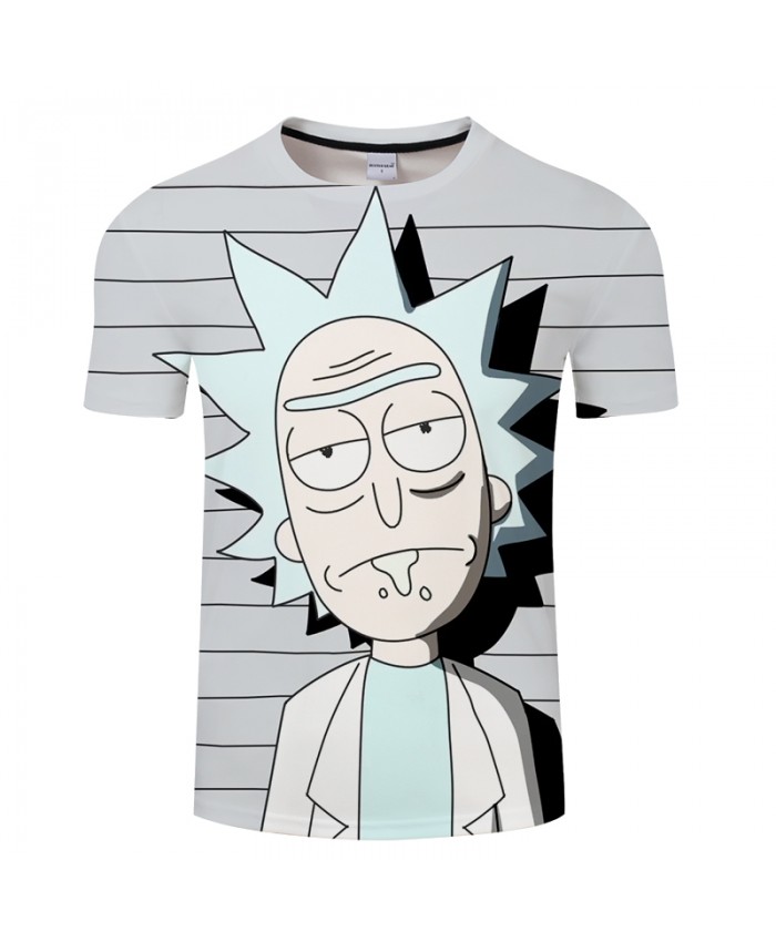 Stripe&Rick 3D Print t shirt Men Women tshirt Summer Anime Short Sleeve O-neck Tops&Tee Hot Grey 2021 Drop Ship