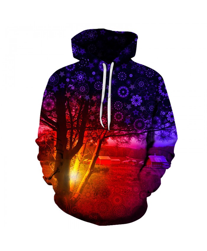 Sunrise Tree Unisex Hoodie-Sweatshirts 6XL 3D Hooded Pullovers Fashion Brand Hoodies Mens Tracksuits Casual Coats Outwear