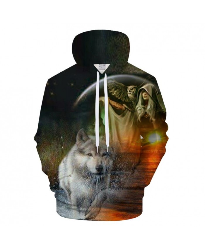 Sunrize 3D Hoodies Funny Wolf Sweatshirt Men Owl Hoody Print Tracksuit Harajuku Top Streatwear Coat Pullover DropShip