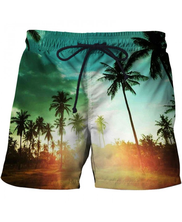Sunshine Palm Men Board Shorts 3D Print Men Shorts Casual Summer Cool Men Elastic Waist Male Beach Shorts Drop Ship
