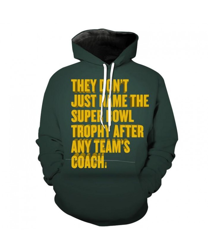 Superbowl Packers Trophy Hoodie Funny Football Hooded Sweatshirt Autumn Men Women Casual Pullover Sportswear