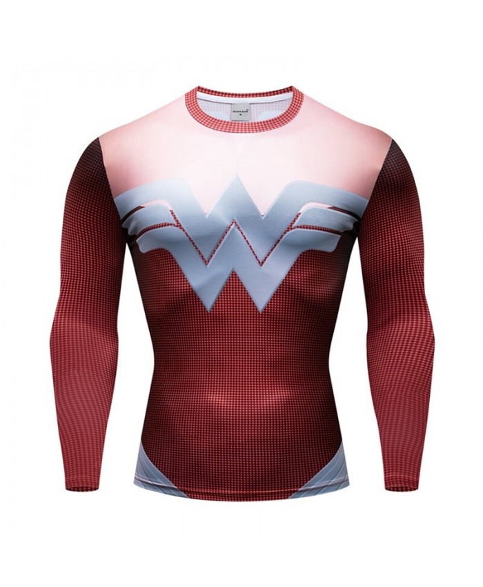 Superman Compression Men T Shirt Bodybuilding Fitness Tops T-shirts Long Iron Man Sleeve Tees Cosplay Brand Crossfit New