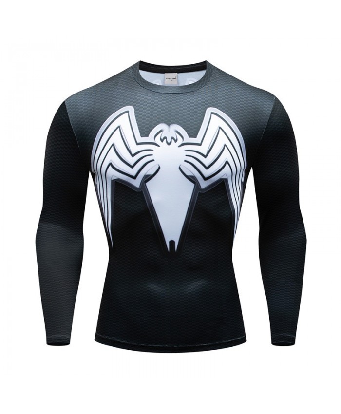 Superman Compression Men Tshirt Bodybuilding Fitness Batman Tops Tshirt Long Sleeve Tees Cosplay Brand Crossfit New