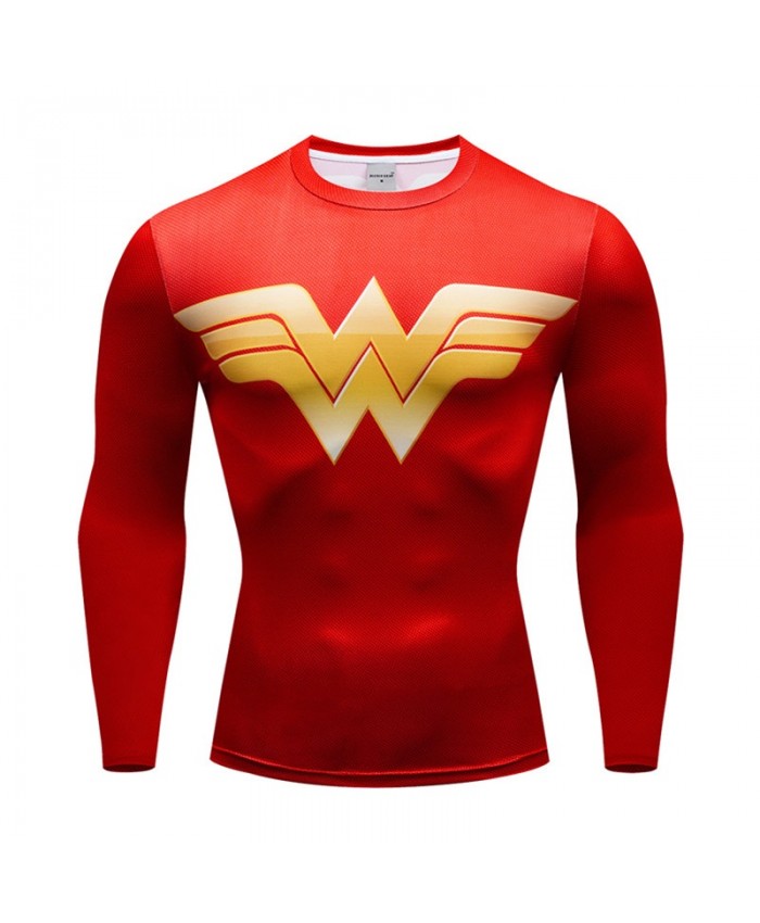 Superman Compression Men Tshirt Bodybuilding Fitness Iron Man Tops T shirt Long Sleeve Tees Cosplay Brand Crossfit New