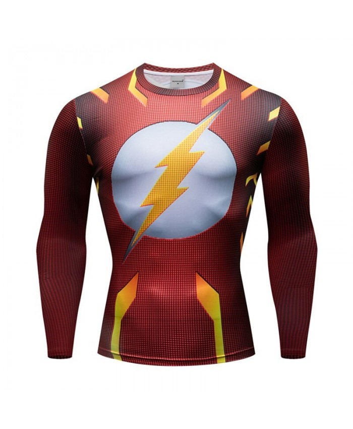 Superman Men Compression T Shirt Bodybuilding Fitness Tops T-shirts Long Sleeve Tees Iron Man Cosplay Brand Crossfit New