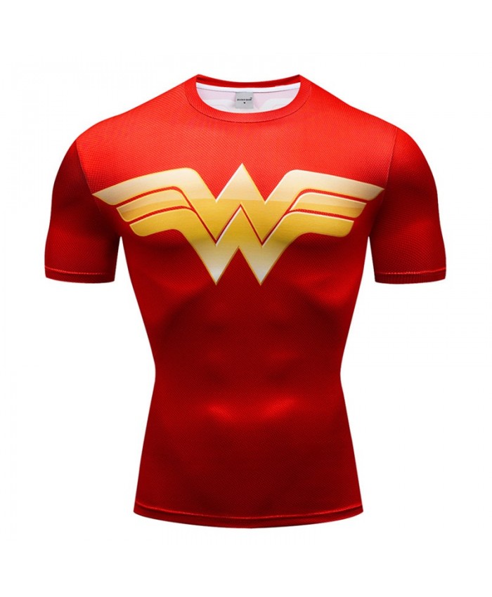 Superman T Shirt Men Tops Short Sleeve Tees Fitness T Shirt Spiderman Compression Crossfit Bodybuilding Camiseta