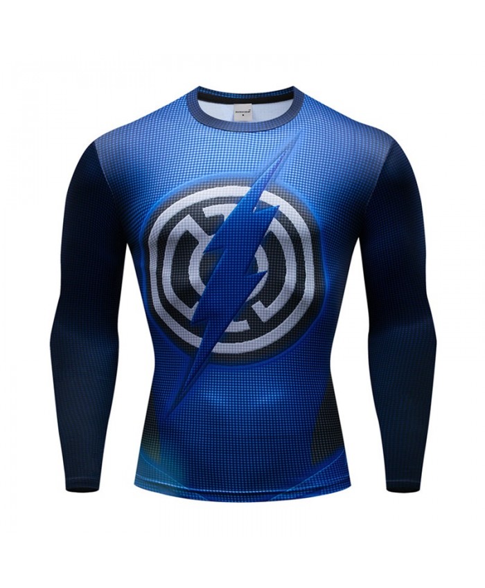 Superman T-shirts Men Compression Tshirt Bodybuilding Fitness Tops Long Sleeve Tees Iron Man Cosplay Brand Crossfit New