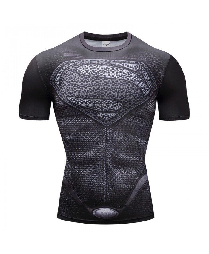 Superman Tshirts Men Compression Shirts Tops The Flash T-shirts Fitness Tees Bodybuilding camiseta rashguard