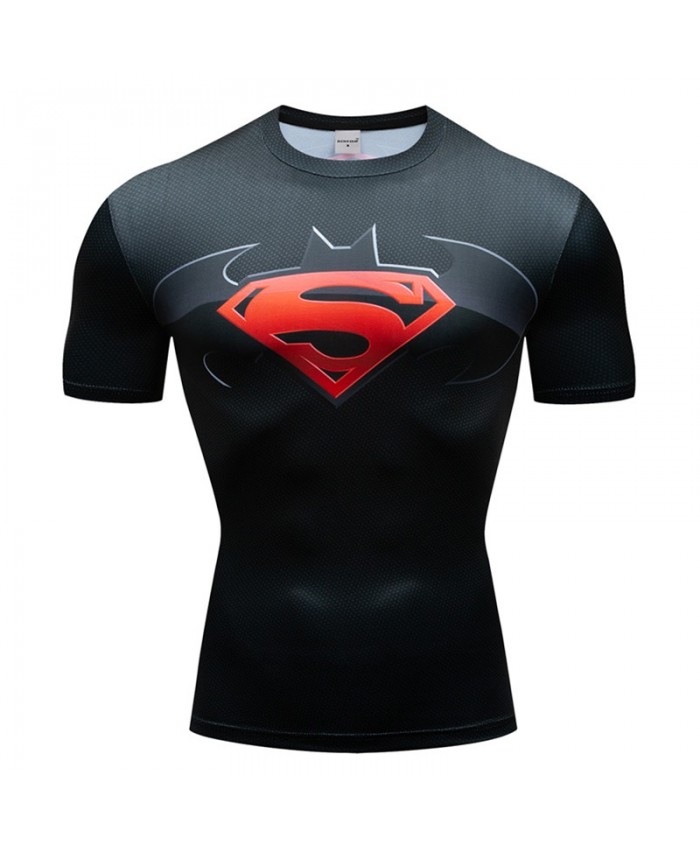 Superman t shirt Men Tops batman Short Sleeve Tees Fitness Shirt Compression T-Shirt Fashion Bodybuilding Camiseta