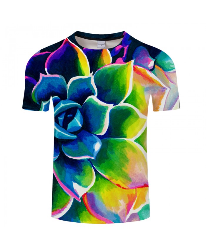 Supp Succulent By Art 3D FlowerPrint T shirt Men Women Summer Casual ShortSleeve Tops&Tees Tshirt Streatwear