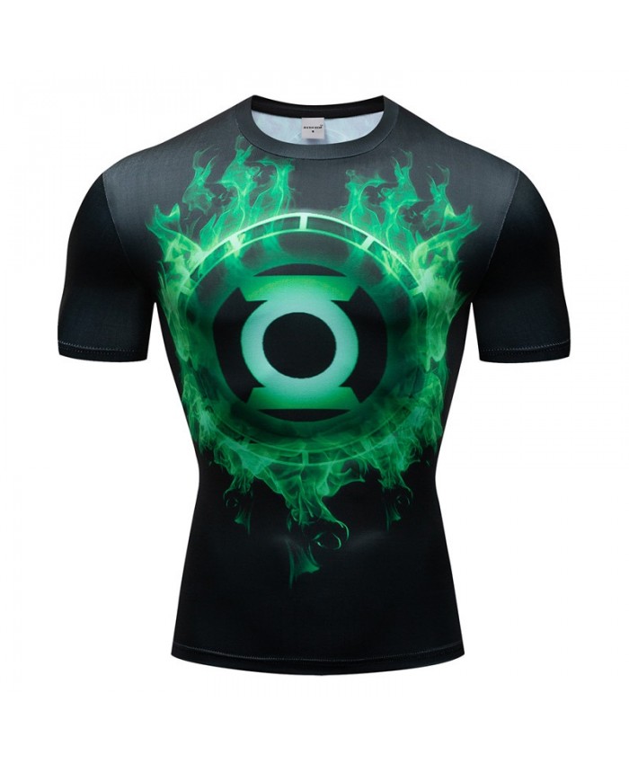 T-Shirt Men Tops Green Short Sleeve Tees Fitness Shirt Superman Compression T Shirt Crossfit Bodybuilding Camiseta