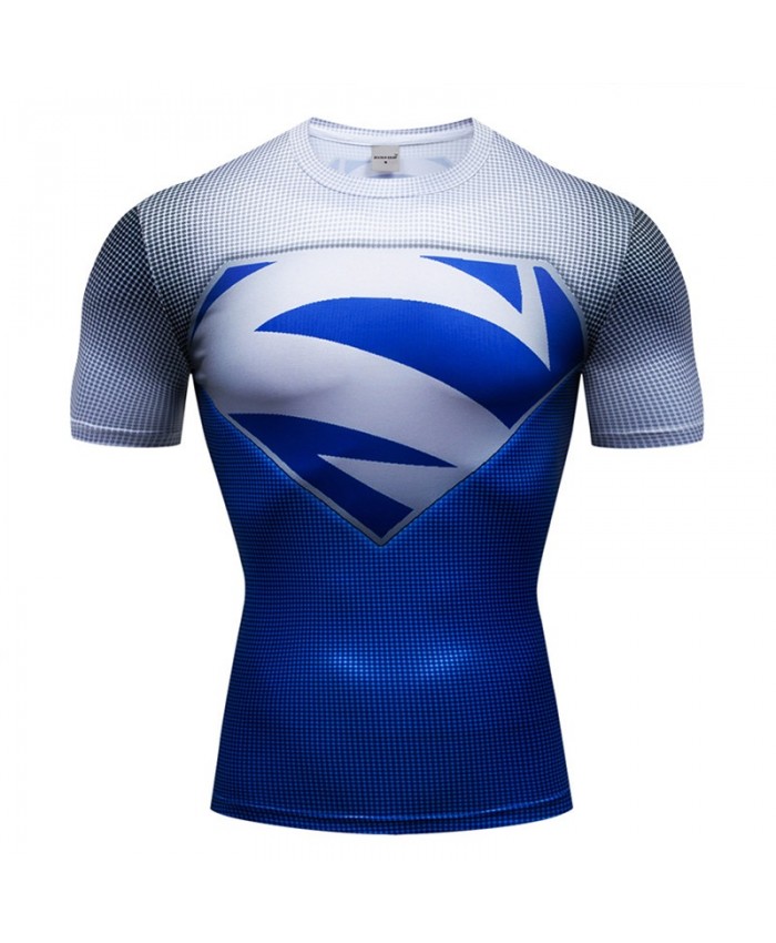 T-Shirt Men Tops Iron Man Short Sleeve Tees Fitness Shirt Superman Compression Shirt Crossfit Bodybuilding Camiseta