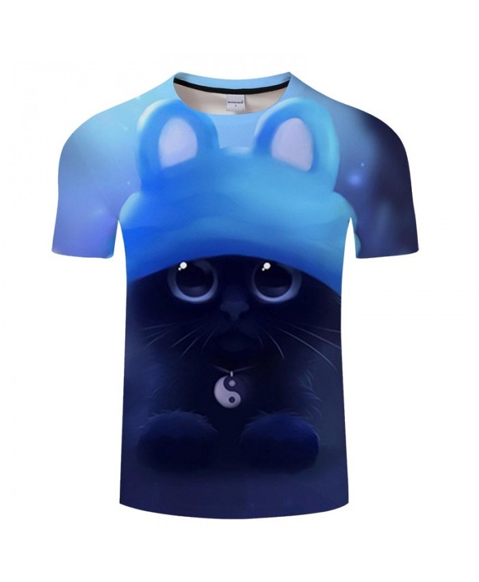 Tai Chi Necklace Cat 3D Print Men tshirt Crossfit Shirt Casual Summer Short Sleeve Men Brand T Shirt Men Round Neck