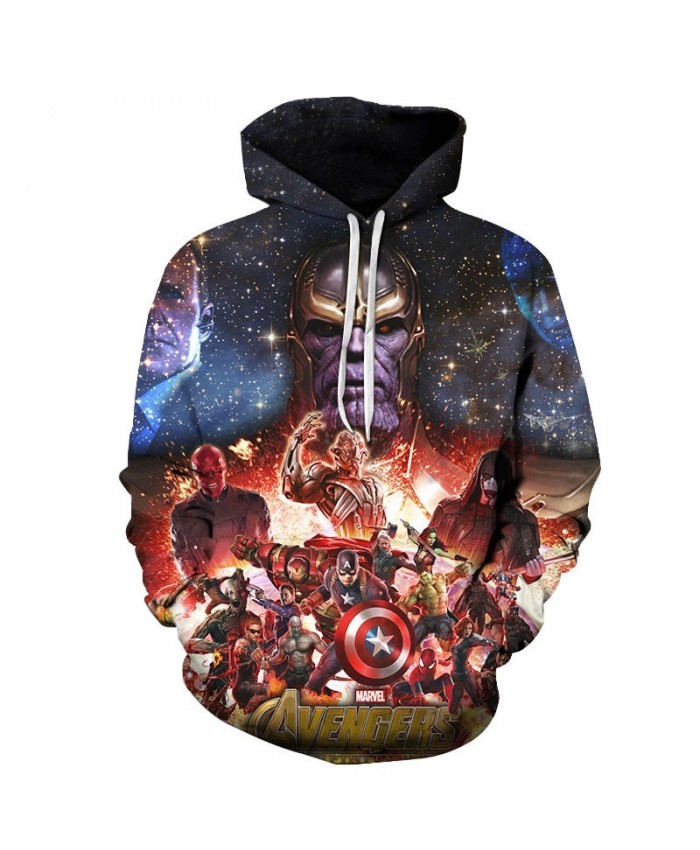 Thanos Avengers Endgame 3D Printed Men Pullover Sweatshirt Long Sleeve Sweatshirt Clothing for Men Pullover Fashion Hoodie