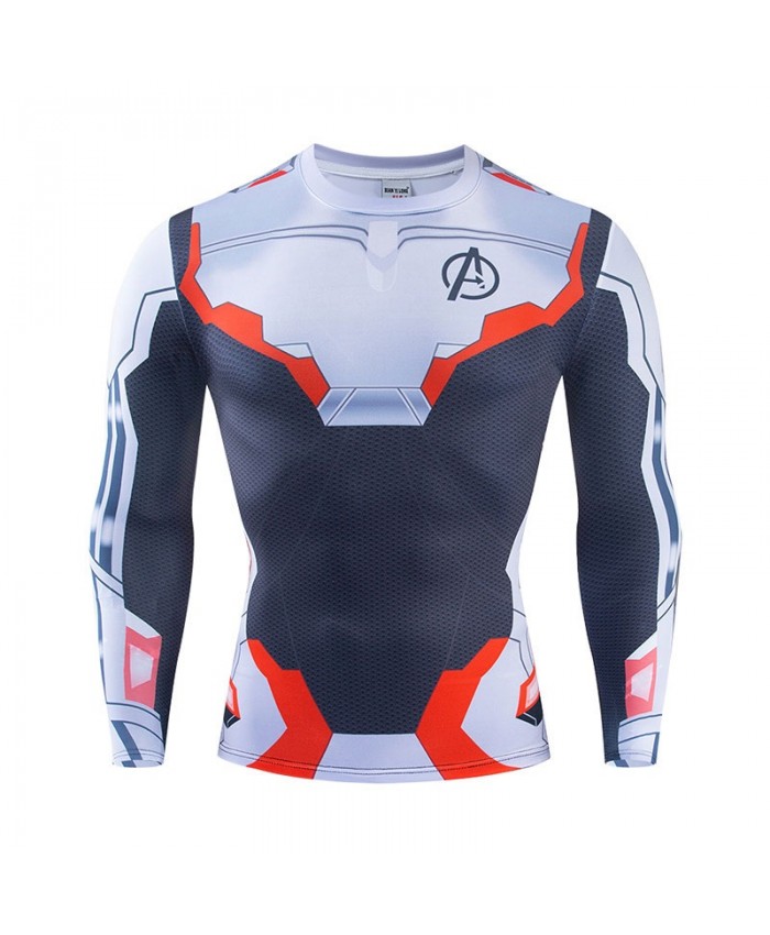 The Avengers 4 Letter A Long Sleeve Men Marvel Fitness Compression Bodybuilding Tops Long Sleeve Fashion Tee Brand