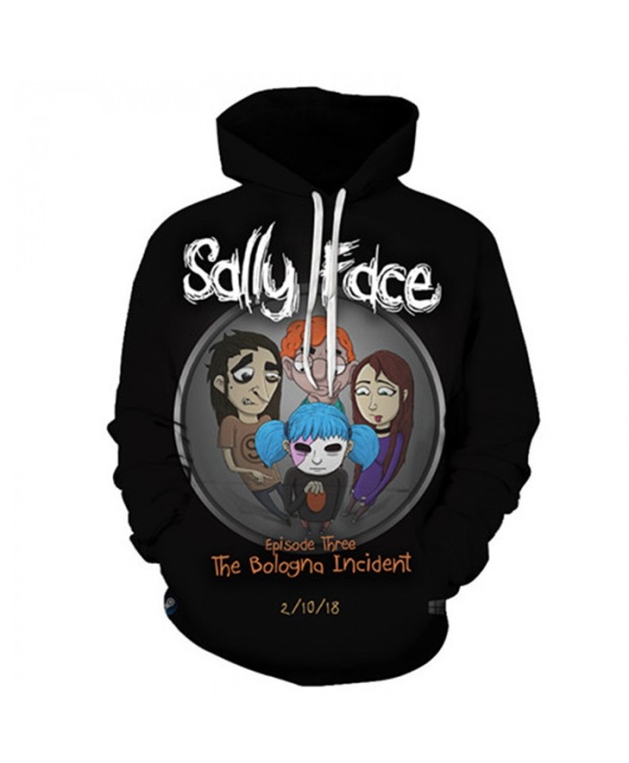 The Bologna Incident Sally Face 3D Print Mens Pullover Sweatshirt Fashion for Men Custom Pullover Hoodie Streetwear