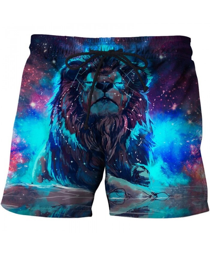The Lion Is Very Beautiful 3D Printed Men Board Short Elastic Waist Beach Short Summer Male Clothing Short Trousers