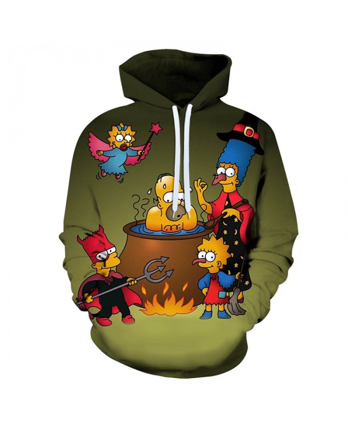 The Simpsons 3D Print Funny Harajuku Coat Hoodies Sweatshirts Clothes Men's Streetwear Hip Hop Tracksuit
