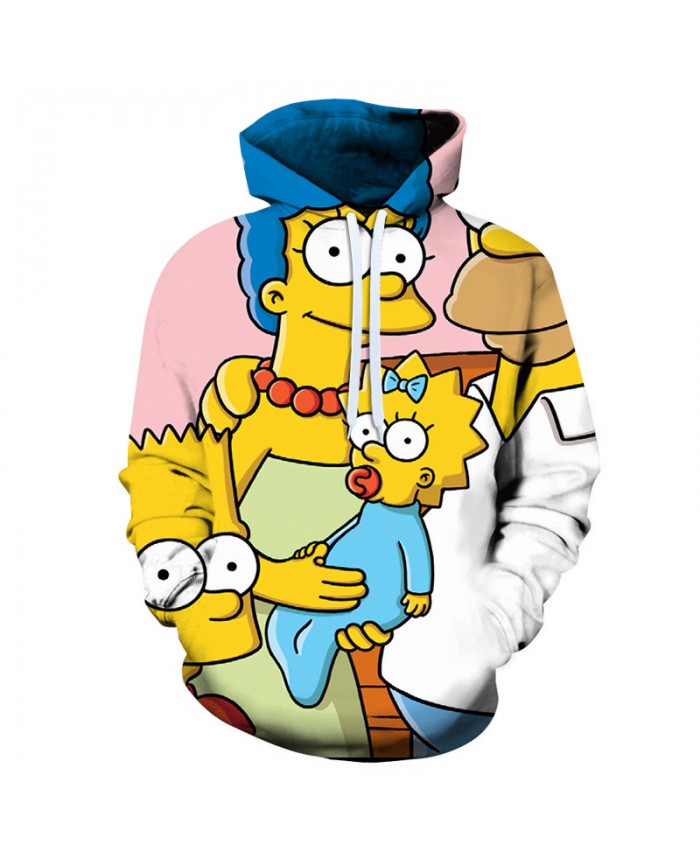 The Simpsons 3D Print Funny Harajuku Coat Hoodies Sweatshirts Clothes Men's Streetwear Hip Hop Tracksuit D