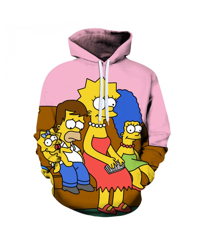The Simpsons 3D Print Funny Harajuku Coat Hoodies Sweatshirts Clothes Men's Streetwear Hip Hop Tracksuit K