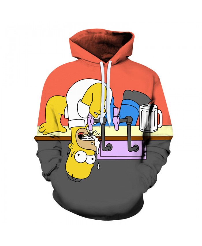 The Simpsons 3D Print Funny Harajuku Coat Hoodies Sweatshirts Clothes Men's Streetwear Hip Hop Tracksuit L