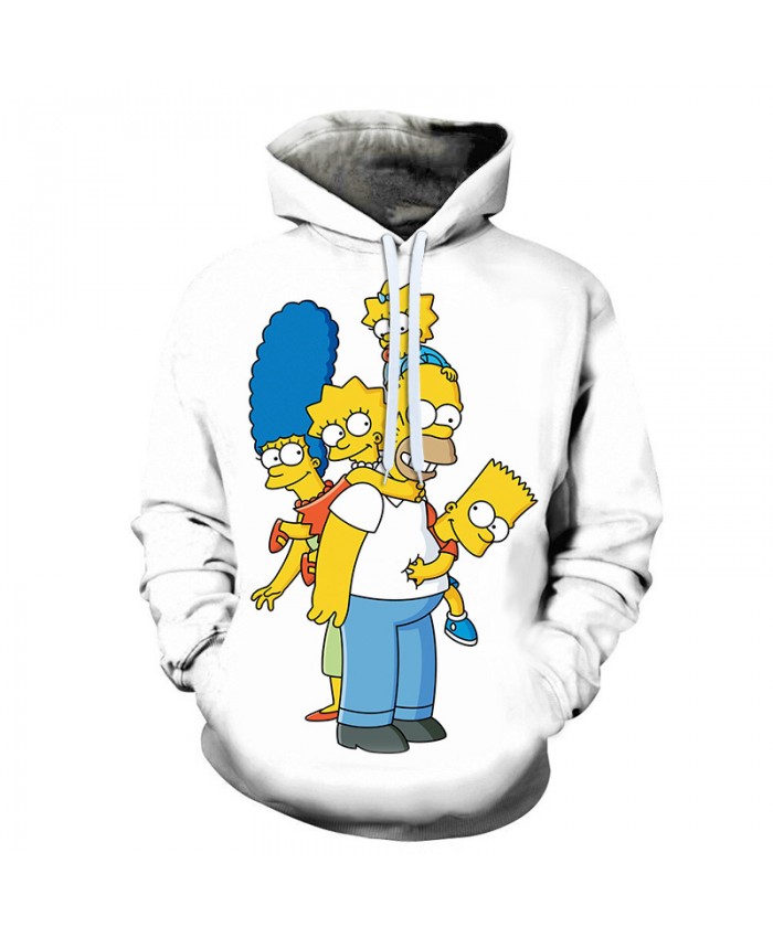 The Simpsons 3D Print Funny Harajuku Coat Hoodies Sweatshirts Clothes Men's Streetwear Hip Hop Tracksuit M