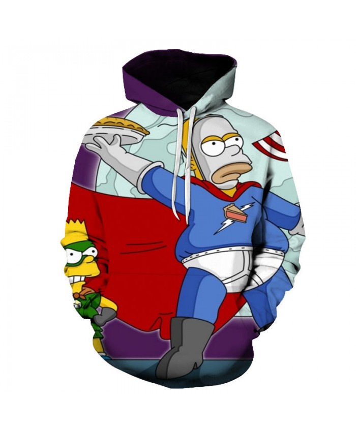 The Simpsons 3D Print Funny Harajuku Coat Hoodies Sweatshirts Clothes Men's Streetwear Hip Hop Tracksuit O