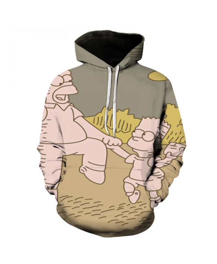 The Simpsons 3D Print Funny Harajuku Coat Hoodies Sweatshirts Clothes Men's Streetwear Hip Hop Tracksuit Q