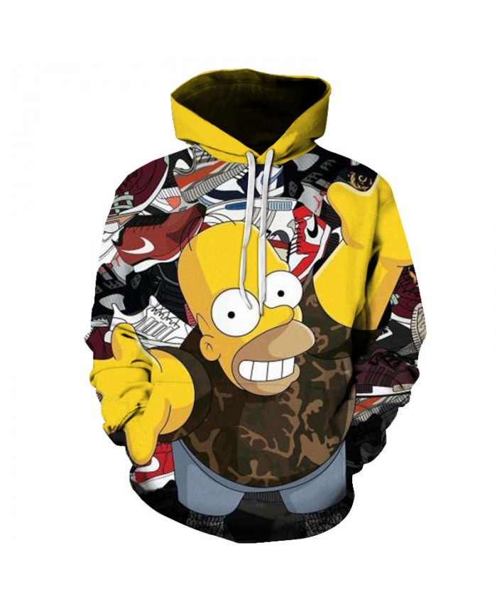 The Simpsons 3D Print Funny Harajuku Coat Hoodies Sweatshirts Clothes Men's Streetwear Hip Hop Tracksuit V